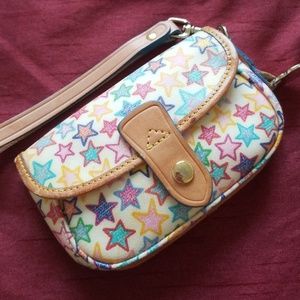 Dooney and Bourke Multicolor Stars Wristlet